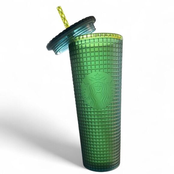 Starbucks 2022 Mt. Dew Green and Blue Glowing Disco 24oz tumbler cold cup - Picture 1 of 5